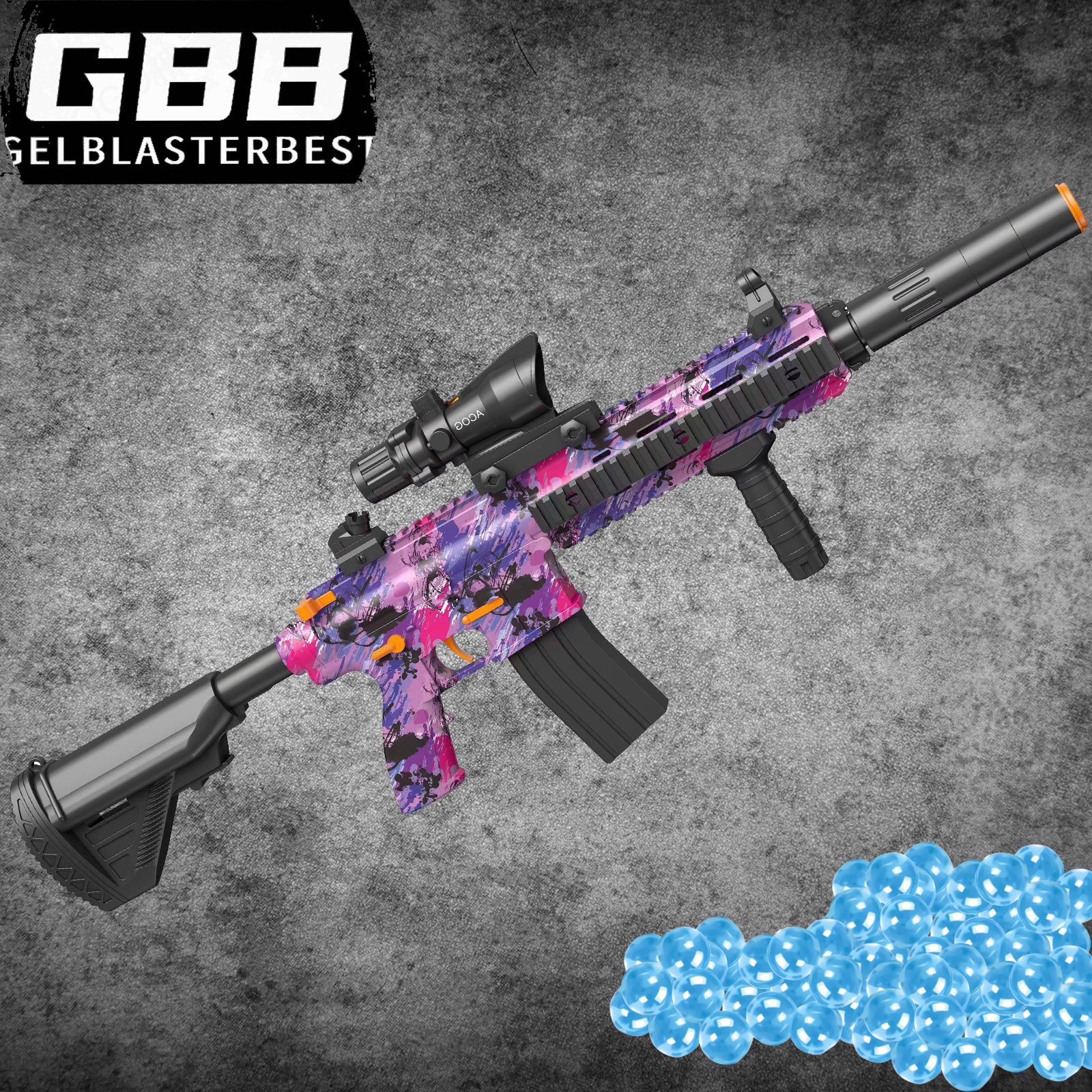 GBB & LeHui M416  gelblasterbest Purple  