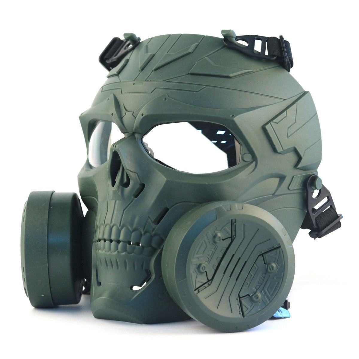 Tactical Protective Mask With Dual Fans  gelblasterbest Green Transparent 