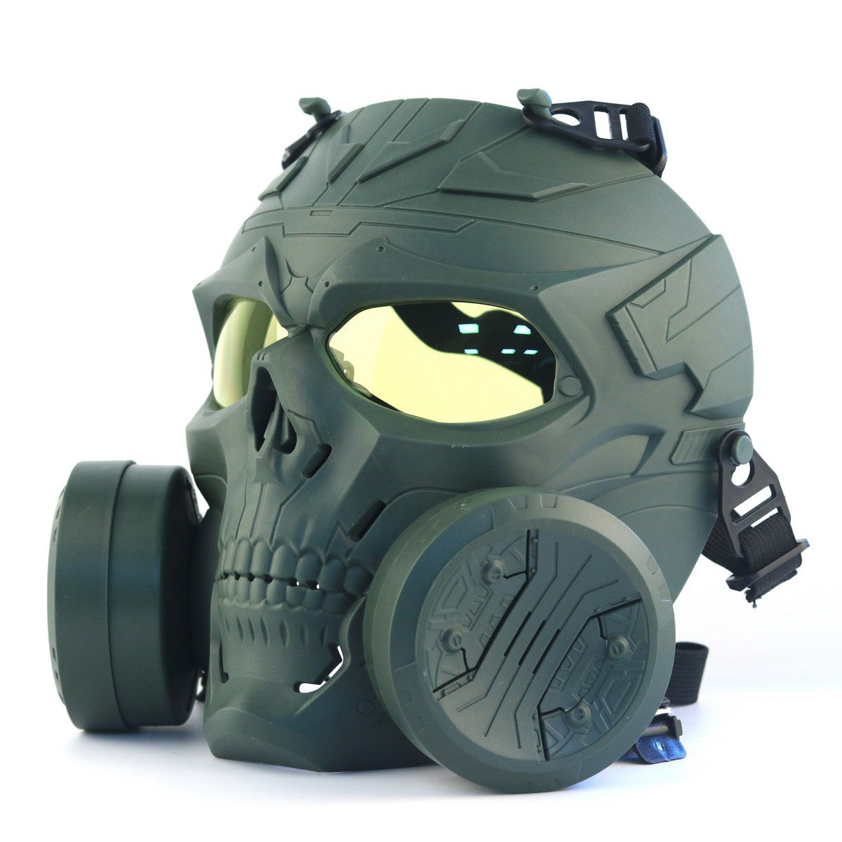 Tactical Protective Mask With Dual Fans  gelblasterbest Green Yellow 
