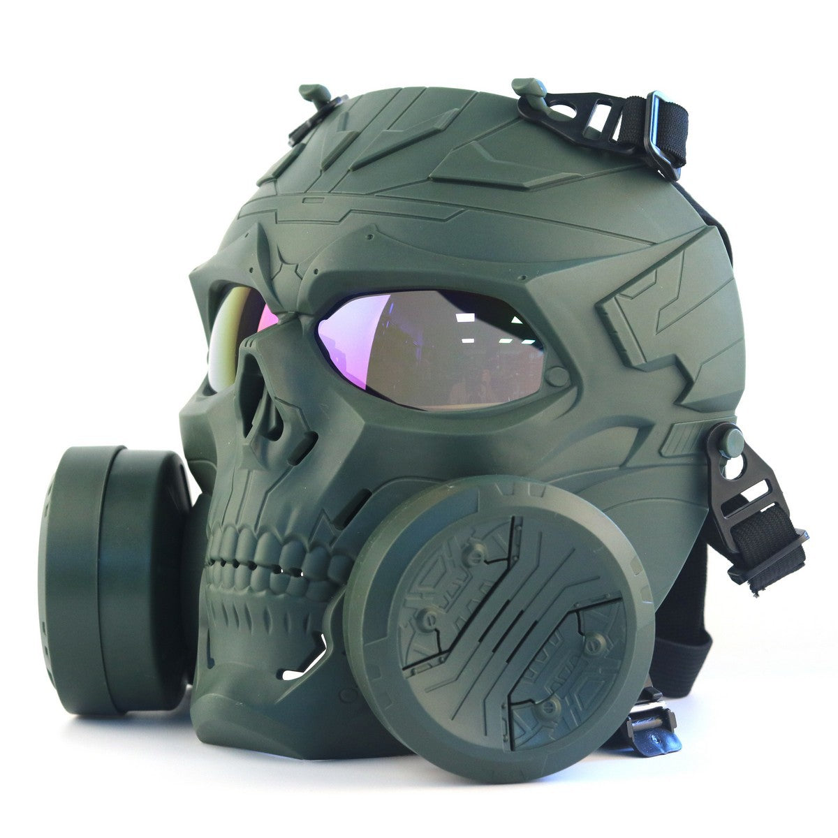 Tactical Protective Mask With Dual Fans  gelblasterbest Green Multicolor 
