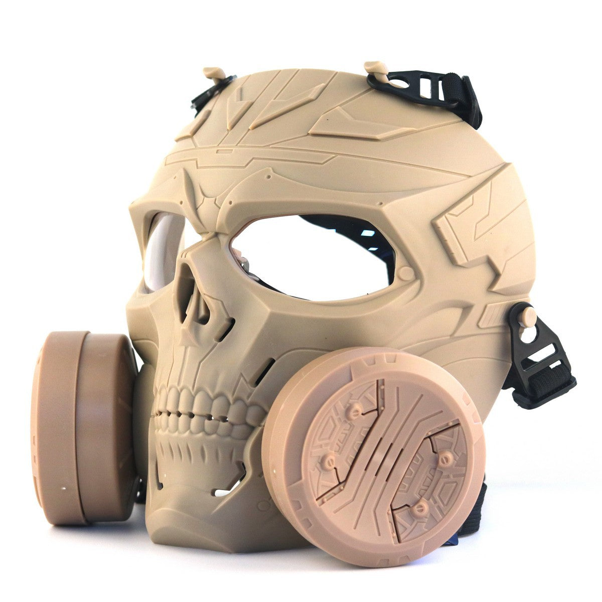 Tactical Protective Mask With Dual Fans  gelblasterbest Yellow Transparent 