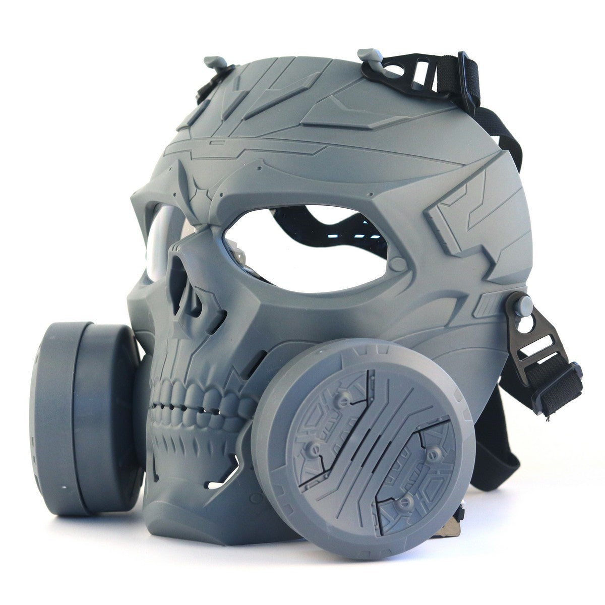 Tactical Protective Mask With Dual Fans  gelblasterbest Gray Transparent 