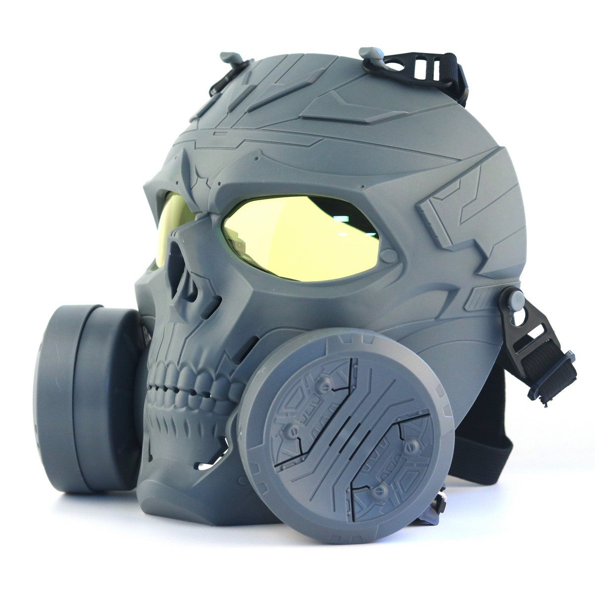 Tactical Protective Mask With Dual Fans  gelblasterbest Gray Yellow 