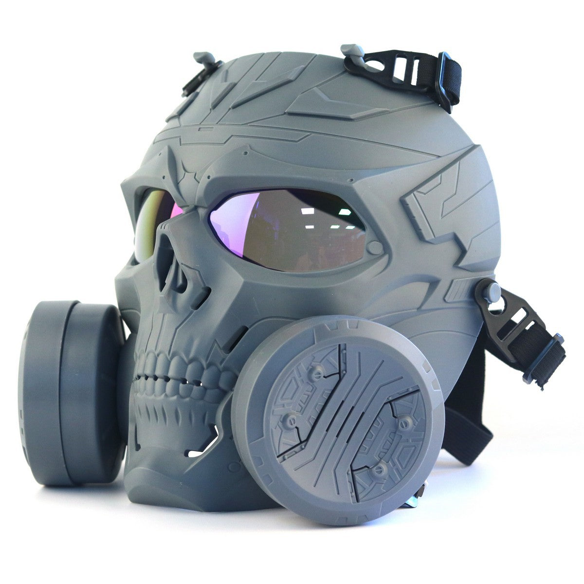 Tactical Protective Mask With Dual Fans  gelblasterbest Gray Multicolor 